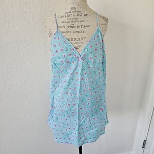 Lilly Pulitzer Blue and Pink Flower Butterfly Nightgown Sleepwear Size XS